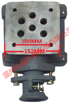 眼距100－105底径152接线术M6＝6个_方形防爆电机接线盒背面结构实物图