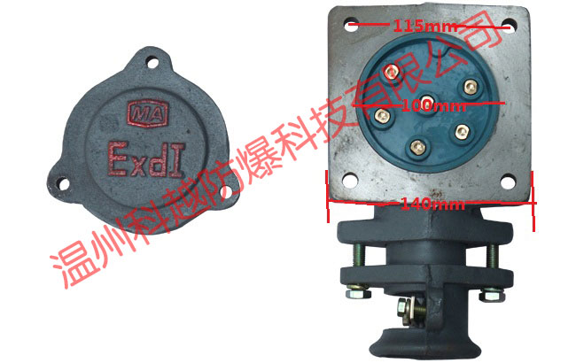 眼跨区105－115底径140接线板100＝20高三角形接线板式防爆电机接线盒内部结构实物图1